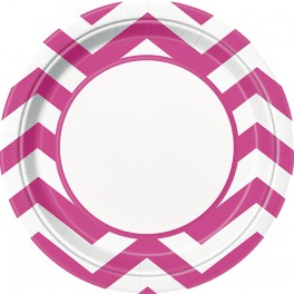 8 HOT PINK CHEVRON 9" PLATE