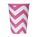 6 HOT PINK CHEVRON 12OZ CUP