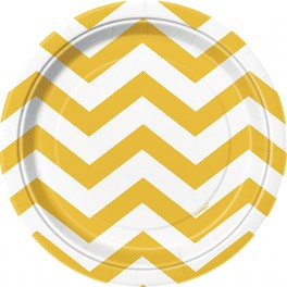 8 SNFL YLLW CHEVRON 7" PLATE