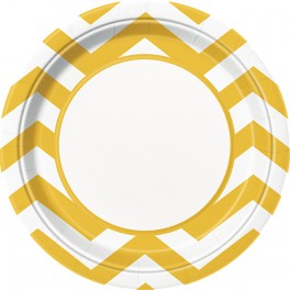 8 SNFL YLLW CHEVRON 9" PLATE