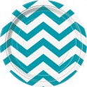 8 CBN TEAL CHEVRON 7" PLATE