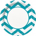 8 CRB TEAL CHEVRON 9" PLATE