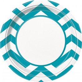 8 CRB TEAL CHEVRON 9" PLATE