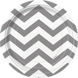 8 SILVER CHEVRON 7" PLATE