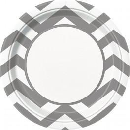 8 SILVER CHEVRON 9" PLATE