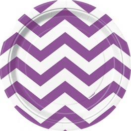 8 PRTY PRPL CHEVRON 7" PLATE