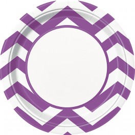 8 PRTY PRPL CHEVRON 9" PLATE