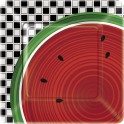 8 WATRMELON CHECK 9" SQRW PLT
