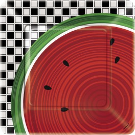 8 WATRMELON CHECK 9" SQRW PLT
