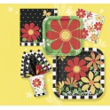 8 FLOWER BURST 9" SQR PLATES