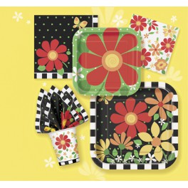 8 FLOWER BURST 9" SQR PLATES