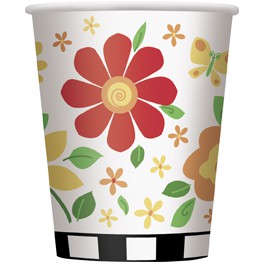 8 FLOWER BURST 9 OZ CUPS