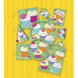 8 CUPCAKE PARTY 9" PLATES