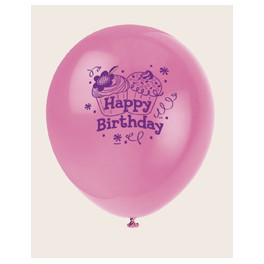 8 12" CUPCAKE BIRTHDAY BLLN 1S