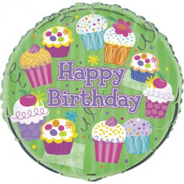 18" PKG CUPCKE PRTY HB FOIL BL