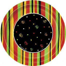 8 FIESTA STRIPES 7" PLATES