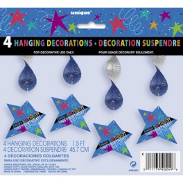 4 COSMIC BDAY HANG DECOR 18"L