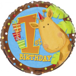 18"BULK 1ST BDAY JUNGL FOIL BL