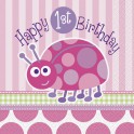 Ladybug First Birthday luncheon napkins