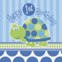 Turtle First Birthday luncheon napkins