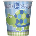 Turtle First Birthday cups