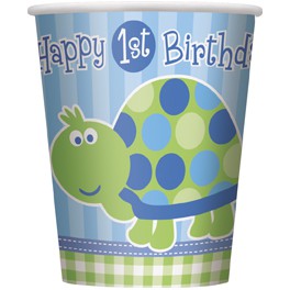 Turtle First Birthday cups