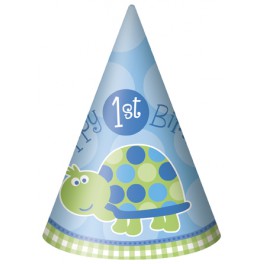 Turtle First Birthday party hats