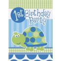 Turtle First Birthday invitations