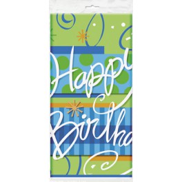 BRIGHT BDAY PLSTC TBLCVR