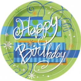8 BRIGHT BDAY 7" PLATE