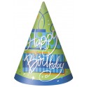8 BRIGHT BDAY PARTY HATS