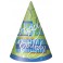8 BRIGHT BDAY PARTY HATS