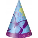 8 BUTTERFLY CHIC PARTY HATS