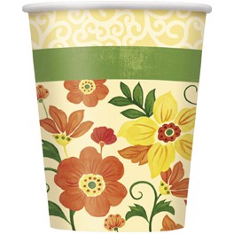 8 TUSCAN FLORAL 9 OZ CUPS