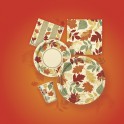 8 PAINTED LEAVES 9" PLATES