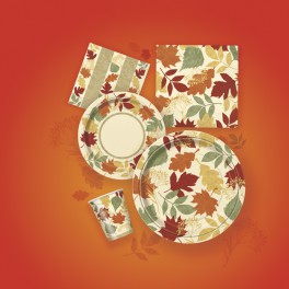 8 PAINTED LEAVES 9" PLATES