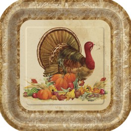 10 RUSTIC TURKEY 7" SQR PLATES