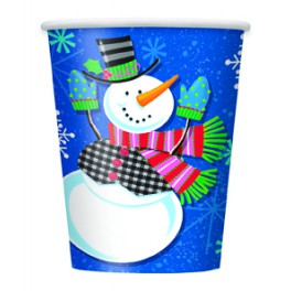 8 JOLLY SNOWMAN 9OZ CUPS