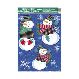 JOLLY SNOWMAN WINDW CLINGS SHT