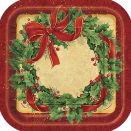 10 RIBBON WREATH 7" SQR PLATES