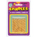 10 GOLD SPIRAL BDAY CANDLES