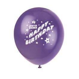 8 12" J BIEBER 2 BDAY BLLNS 2S