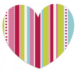 8 HEART STRIPE MINI CUTOUTS 5"