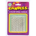 10 SILVER SPIRAL BDAY CANDLE