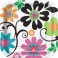 10 FLIRTY FLOWERS 7" SQR PLATE