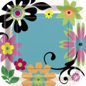 8 FLIRTY FLOWERS  9" SQR PLATE
