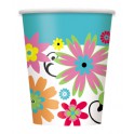 8 FLIRTY FLOWERS 9OZ CUPS
