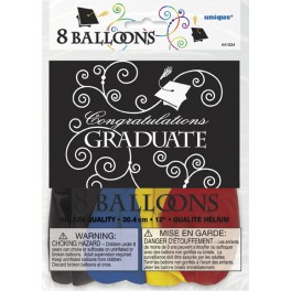 8 12" GRAD SCROLL LATEX BLLNS