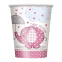 8 UMBRELLAPHANTS PINK 9OZ CUPS