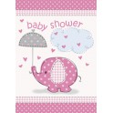 8 UMBRELLAPHANTS PINK INVITES